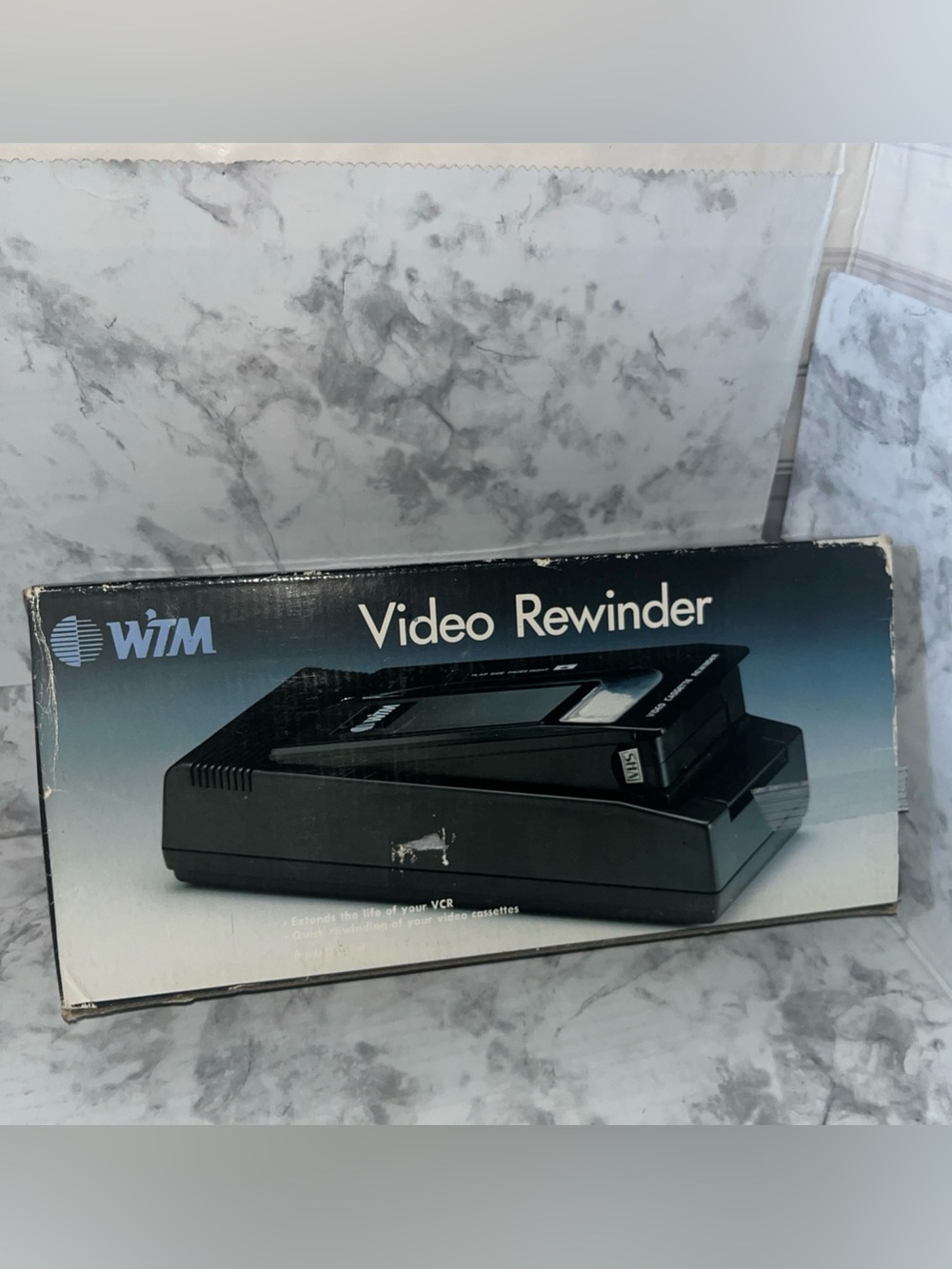 Vintage WTM VHS Video Cassette Rewinder 1980s Made Taiwan w Original Box New